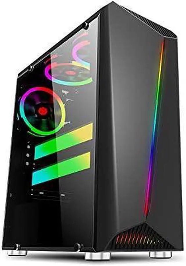 Alt view image 2 of 7 - Bgears b-Vigor RGB Mid Tower with Front RGB Light and Side Tempered Glass & Thermaltake Smart 500W 80+ White Certified PSU, Continuous Power with 120mm Ultra Quiet Cooling Fan