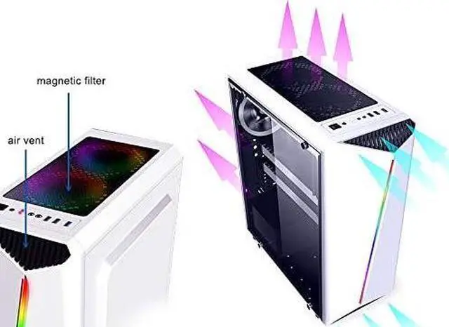 Alt view image 4 of 7 - Bgears b-Vigor RGB Mid Tower with Front RGB Light and Side Tempered Glass & Thermaltake Smart 500W 80+ White Certified PSU, Continuous Power with 120mm Ultra Quiet Cooling Fan