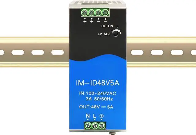 Alt view image 2 of 6 - Industrial DIN-Rail Power Supply Single Output 48VDC 5A Power Adapter Total Power 240W Extreme Operating Temp Range -40°  70°C (-40°  158°F) UL Approved