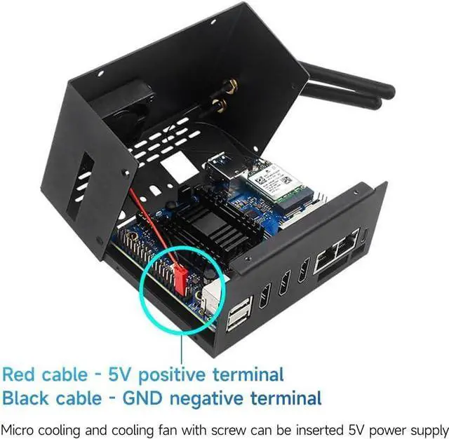 Alt view image 5 of 7 - for Orange Pi 5 Plus Case Metal with Cooling Fan, 5V 4A Power Supply,10mm Thickness Aluminum Heatsink Box Cover Protecion Shell for Orange Pi 5 Plus 4GB/8GB/16GB (1set) (Power Supply)