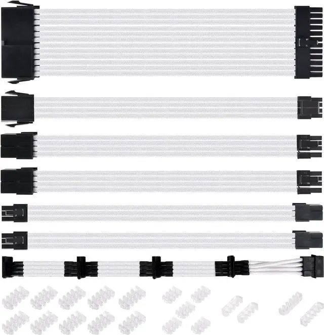 Main image of SilverStone Technology Universal Power Supply Extension Cable Set with Cable Combs White SST-PP07W