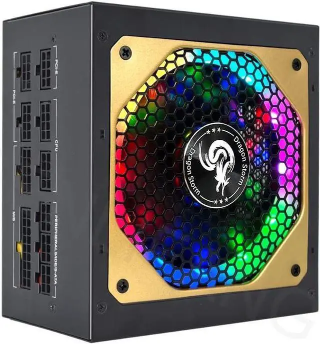 Alt view image 2 of 7 - ATX 850W Full Modular 80Plus Gold Certified RGB 12V PC Power Supply Professional E-Sports Video Game Computer Power Supply