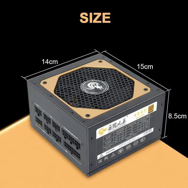 Alt view image 2 of 7 - Lemincrash Full Modular ATX 850W 80Plus Gold 20+4Pin 12V Professional E-Sports Video Game Computer Power Supply for PC Desktop Power Source