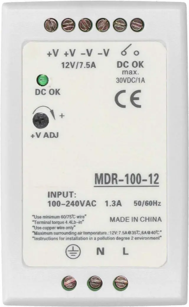Alt view image 6 of 6 - Power Supply, 7.5A Single Output MDR-100-12 Switch Power Supply 12V Switch Power Supply SwitchedMode Power Supply for Industrial for Factory