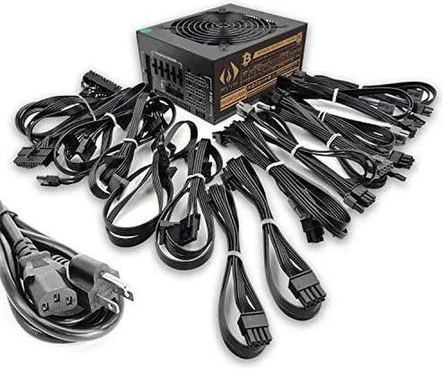 Main image of HVVH High Power 24 Pin Miner/BTC/ETC GPU ATX Fully Modular 1600W Power Supply Support Double CPU Mining Server and Computer Designed for US Voltage 110V 1600W