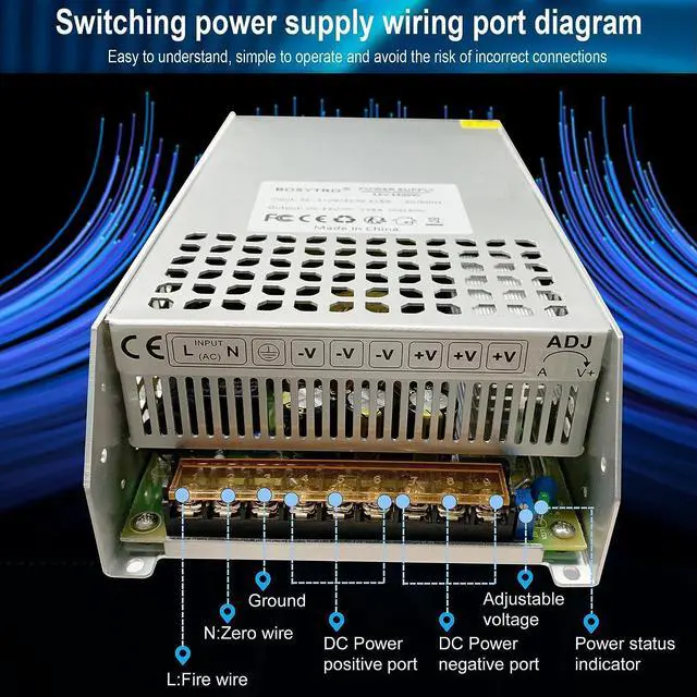 Alt view image 5 of 7 - DC 24V 41.6A 1000W Switching Power Supply SMPS AC 110V / 220V-DC 24V Transformer Adapter, for Medical Equipment,CNC,Computer Project of Industrial Power Supplies