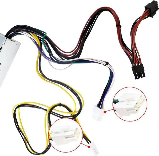 Alt view image 5 of 6 - LXun Upgraded DPS-600EM-00 A 600W Power Supply Compatible with Dell Inspiron 3650 3656 Optiplex 3040 5040 7040 XPS Power Supply Replaces HU240AM-00 AC240EM-00 L180ES-008Pin+4Pin+(8/6+2Pin)+8Pin