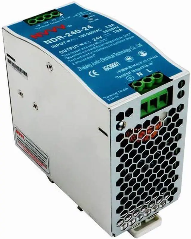 Alt view image 4 of 7 - NDR-240-24 24V 10 Amp 240W Industrial DIN Rail Power Supply PFC