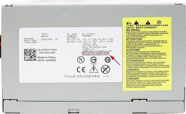 Alt view image 2 of 7 - Upgraded 300W P3017F3P LF J036N XW600 Power Supply Compatible with Dell Vostro, Studio, Precision, Series Mini Towers Systems, PS-5301-08, D300R002L, PS-6301-6, DPS-300AB-24 Power Supply Replacement