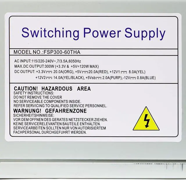 Alt view image 7 of 7 - LXun Upgraded 300W FSP300-60PLN ATX Power Supply Compatible with FSP300-60PFN FSP300-60ATV FSP300-60THA 9PA3007705 9PA3004001 9PA3007715 9PA3007712 PSU 24Pin+4Pin Power Supply