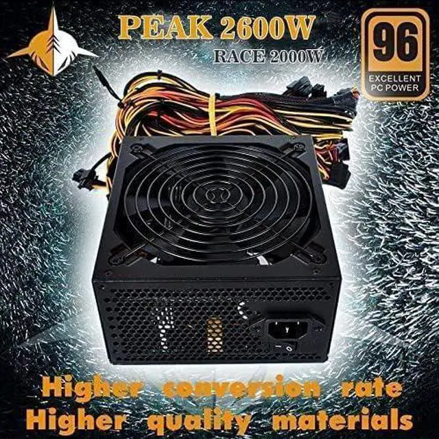 Alt view image 2 of 7 - 2600W Mining Power Supply Support 8 GPUs GPU Mining Rig, ETH Miner, Active PFC, PC 2000W Mining Power Supply PSU for 8 GPU ETH Rig Ethereum Miner Designed 110V-220V