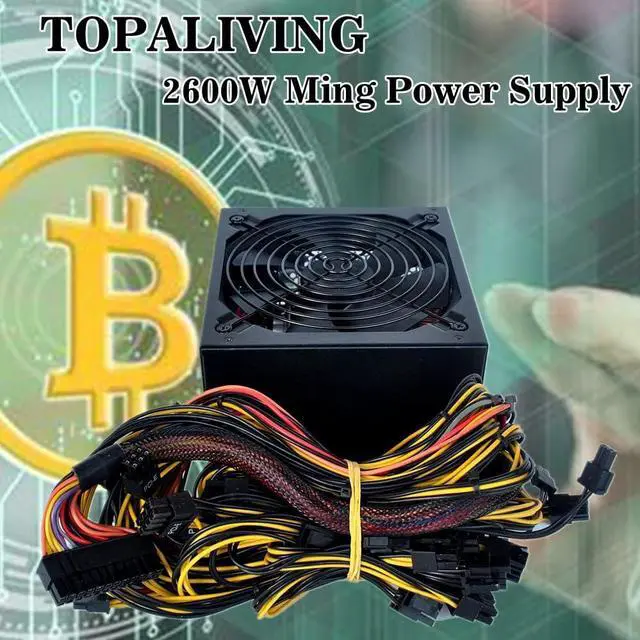 Alt view image 3 of 7 - 2600W Mining Power Supply Support 8 GPUs GPU Mining Rig, ETH Miner, Active PFC, PC 2000W Mining Power Supply PSU for 8 GPU ETH Rig Ethereum Miner Designed 110V-220V