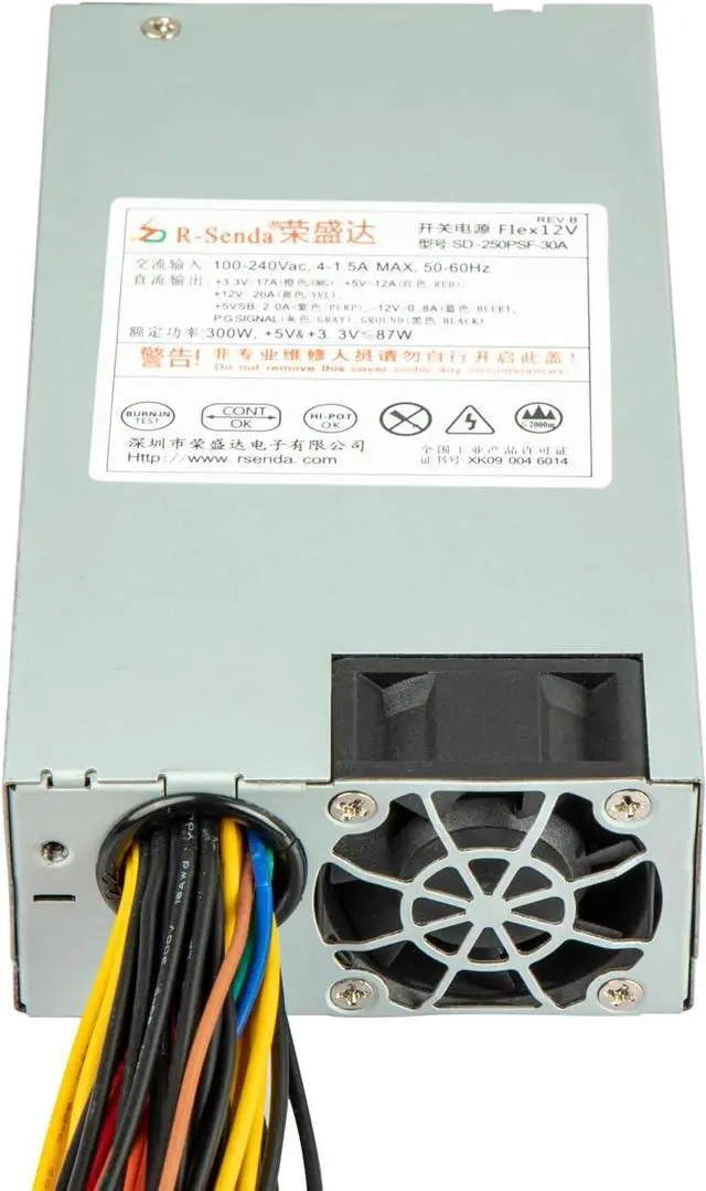 Alt view image 4 of 5 - Flex ATX Power Supply for Mini ITX Computer, Micro ATX Case Small 1U PSU 300W Power Supply (150x81.5x40.5mm)