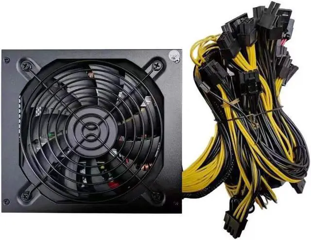 Alt view image 3 of 7 - 1000W Mining Power Supply for 8 GPUs ETH Rig Ethereum Miner with Auto-Thermally Controlled Fan, Mining Rig PSU ATX PC Power Supply Designed 110V PSU