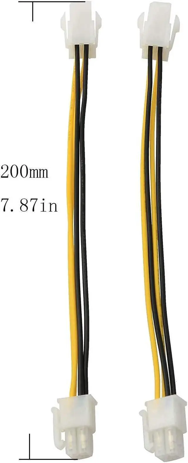 Alt view image 4 of 4 - Longdex ATX Plug CPU Power Adapter Cable 4PCS 8Inch 4-Pin ATX Male to 4-Pin ATX Female 12V Motherboard Power Extension Cable