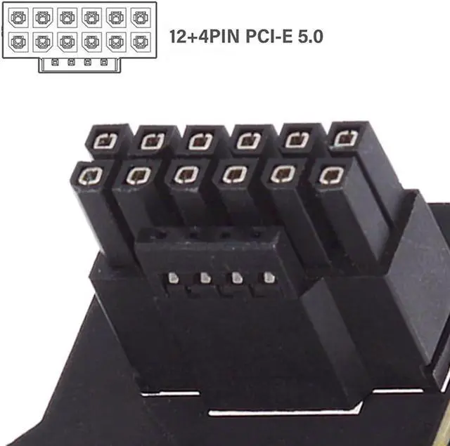 Alt view image 7 of 7 - CY Adapter 12VHPWR ATX3.0 PCI-E5.0 Power Modular Male to Female Extension Adapter Down Angled 90 Degree for 3080 3090TI PSU 16Pin 12+4P Graphics Card