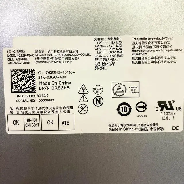 Alt view image 3 of 6 - BestParts 220W Power Supply Replacement for Dell Inspiron 3647 660s Vostro 270s Gateway SX2300 SX2800 Aspire X1200 X3200 Acer X1420 X3400 Acer Veriton X2110 X2610 eMachines L1300 Series, R82HS