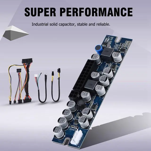 Alt view image 6 of 7 - Pc Mini Itx Power Supply 16×8×4 Pc PSU Dc 12V Input 300W Computer Power Supply Module with 24Pin Connect Aux Cable