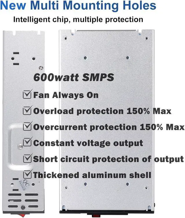 Alt view image 4 of 7 - MEISHILE 48V 12.5A 600W Switching Power Supply Universal AC to DC Transformer Converter for LED Driver Strip Light Lamp, Machine, 120V 110V to 48Volt 3A 4A 5A 6A 8A 10Amp