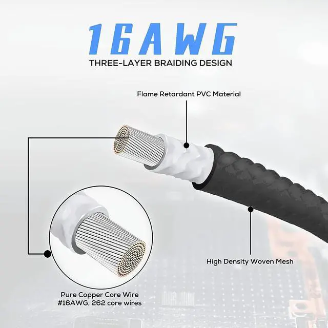 Alt view image 5 of 6 - Qingsea Power Supply Cable Kit 28.5cm Mod Sleeve Extension Sleeved Custom Mod for PSU to Motherboard PC Power Supply Cable (16AWG, Black, 5)