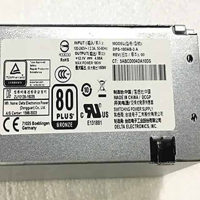 Alt view image 3 of 6 - PSU for 600 G3 400 G5 4Pin 180W Power Supply DPS-180AB-27 A DPS-180AB-27 B PA-1181-3HC PA-1181-3HV PCH019