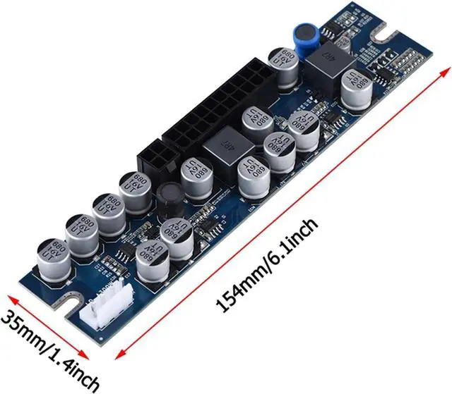 Alt view image 7 of 7 - Mini Itx Power Supply Portable 16×8×4 Pc PSU Dc 12v Input 300w Computer Power Supply Module with 24pin Connect Aux Cable