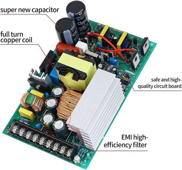 Alt view image 5 of 7 - NVVV 65V 12.3A 800W LED Switch Power Supply Driver AC 110/220V to DC 65V Transformer for LED Strip CCTV Security System,Camera,3D Printer,Computer Project,Motor
