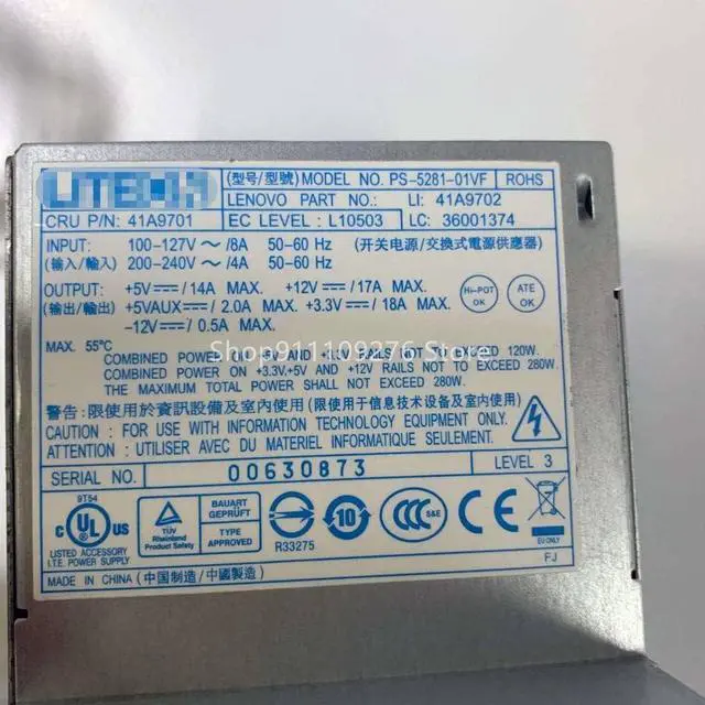 Alt view image 3 of 6 - PSU for PC7001 PS-5281-01VF DPS-280KB A HK340-85FP TFX Power Supply M57 M58 M8000T/S 4250S M6100S