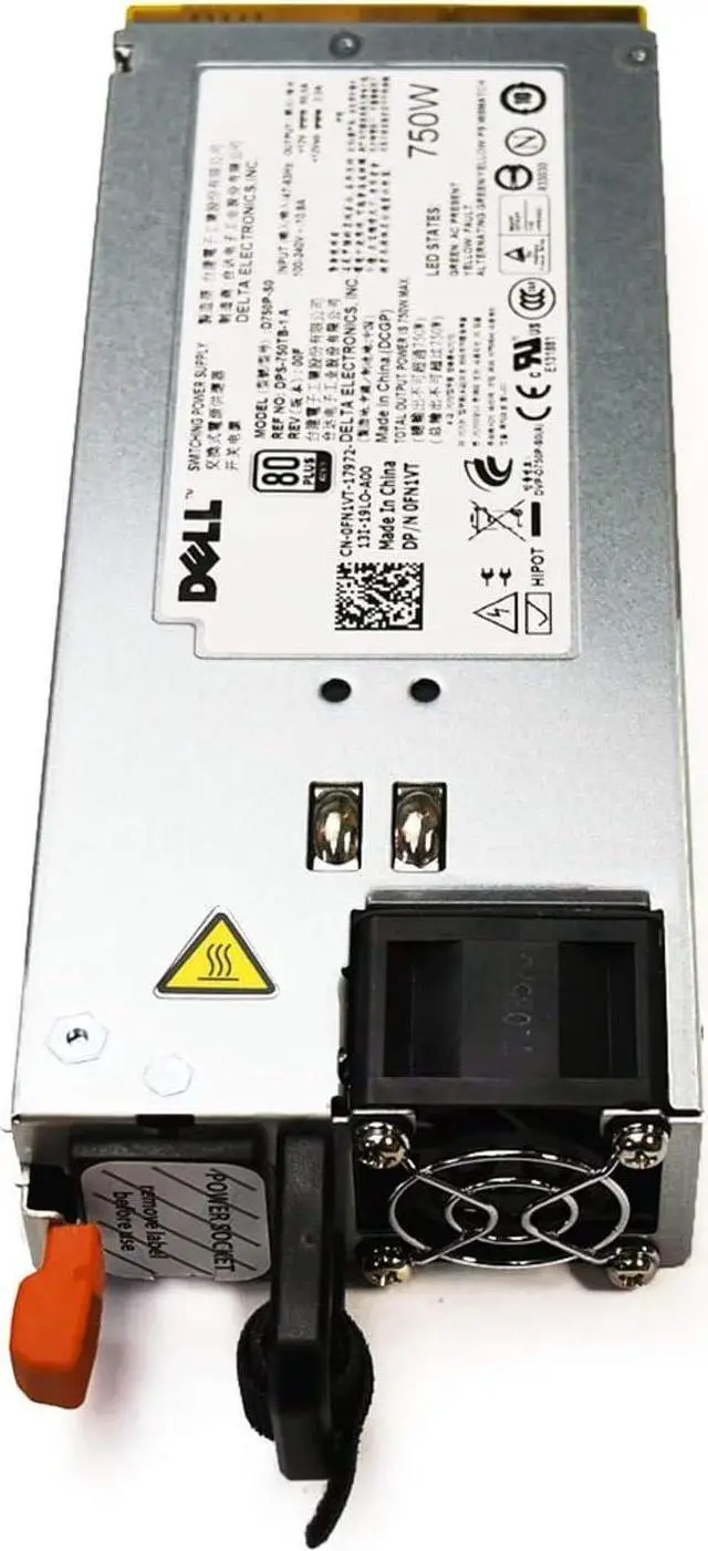Main image of UpBright 750W Power Supply Unit PSU Compatible with Dell D750P-S0 7001531-J100 Z750P-00 DPS-750TB-1 A CNRJ9 FN1VT G24H2 4T22V F613N 330-8147 PowerEdge R410 R510 R710 R910 T710 PowerVault DL2200 NX3100