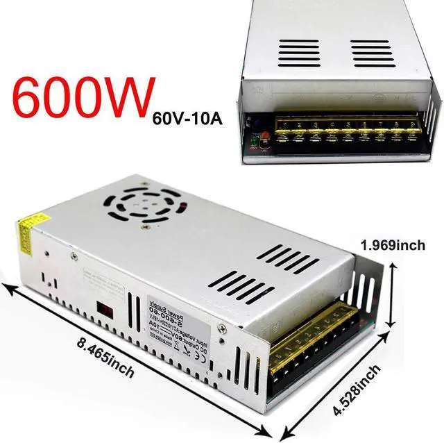 Alt view image 2 of 7 - EAGWELL DC 60V 10A 600W Universal Regulated Switching Power Supply for LED Strip Lights Module,CCTV,Radio,Computer Project, 3D Printer,LED Driver