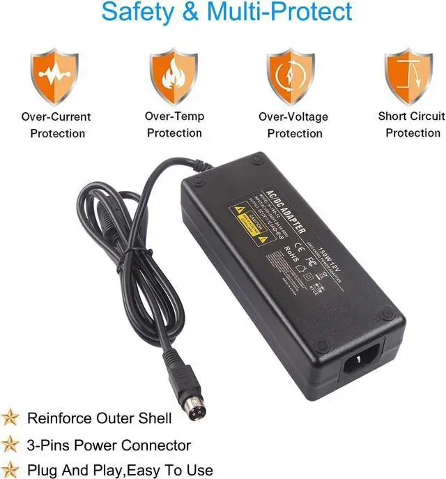 Alt view image 3 of 7 - COOLM 12V 12.5A 150W 4Pin 4-Pin Adapter Replacement 10A 8A for FSP Group Inc. FSP150-AHAN1 FSP150-AHAN1-VR P/N 9NA1350204 9NA1501829 SPI P/N AD150-AHAN1-INTL Power Supply