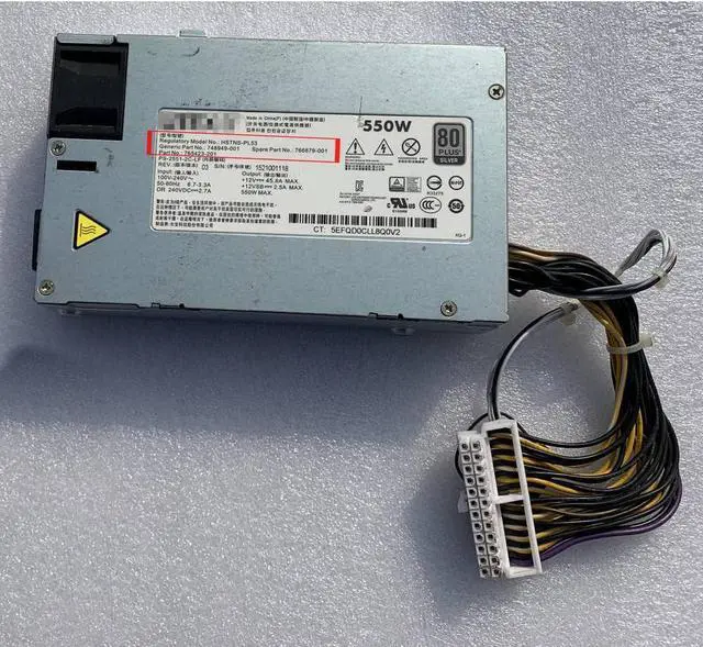 Main image of PSU for DL180 Gen9 HSTNS-PL53 550w Silver Power Supply 748949-001 766879-001 765423-201