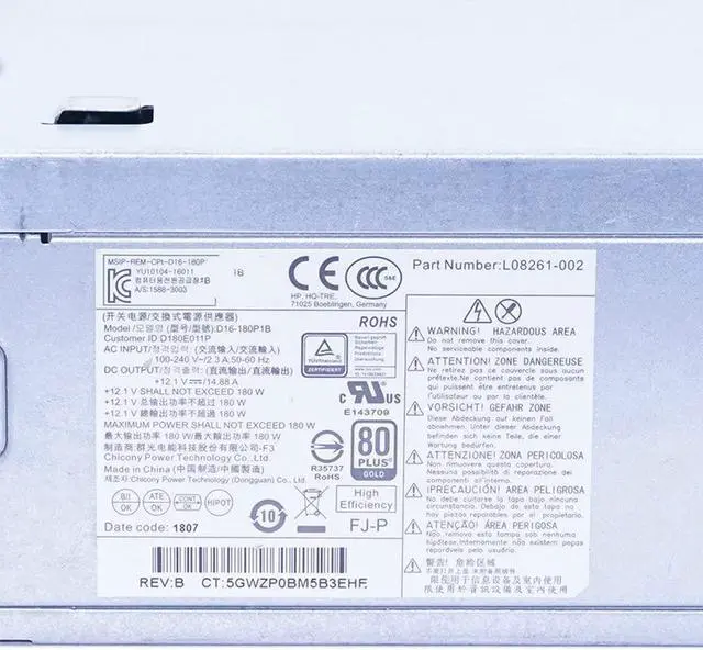 Alt view image 2 of 5 - for D19-180P1A PCH023 PCG004 PA-1181-6HY Small Chassis Power Supply
