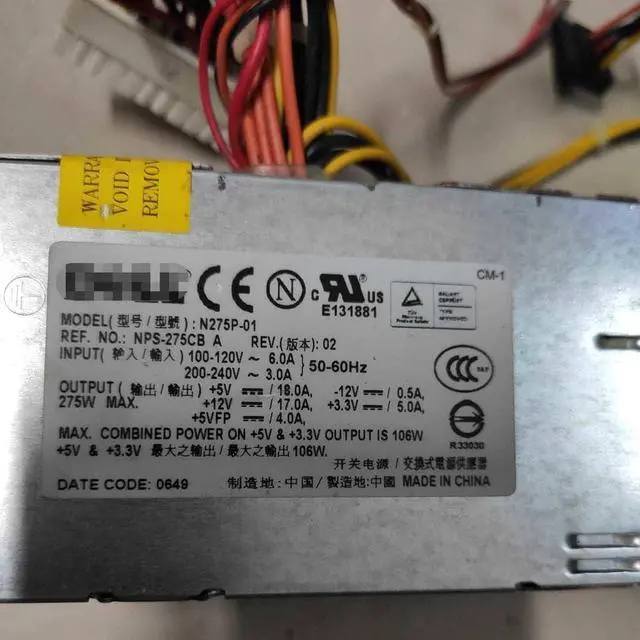 Alt view image 6 of 6 - H275P-01 N275P-01 D275P-00 for 740 745 755 Small case Power Supply