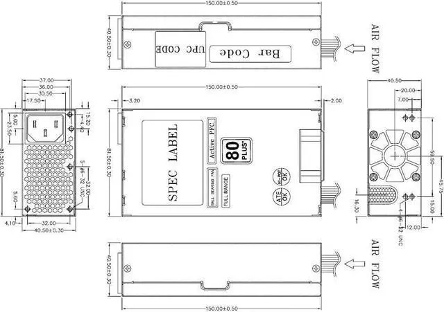 Alt view image 3 of 6 - Milipow Replacement Power Supply for FSP270-60LE 270W / 300W for HP 5188-2755 HP 5188-7520 HP 5188-7521 HP AP15PC14 HP GX754AA HP Media Vault MV2010 HP Media Vault MV2020 HP Pavilion s7730be