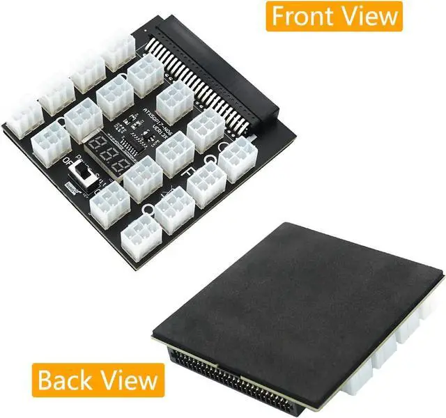 Alt view image 7 of 7 - UMCNVV PCI-E 12V 50Pin to ATX 17 x 6Pin Power Supply Server Adapter Breakout Board for 750W 1100W 1600W 2000W 2400W PSU GPU Mining