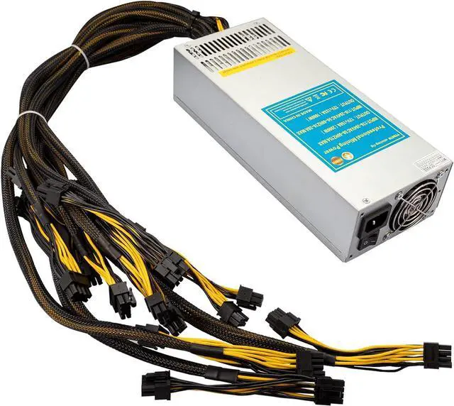 Main image of VTRETU 2000W Mining Power Supply 2U Miner PSU 110-264V for ETH Miner Machine, Support 8 GPU Mining rig, with 12000 RPM Powerful Fan (10 Connection Cables and 1 Power Cord Included)