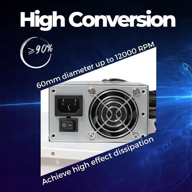Alt view image 4 of 7 - VTRETU 2000W Mining Power Supply 2U Miner PSU 110-264V for ETH Miner Machine, Support 8 GPU Mining rig, with 12000 RPM Powerful Fan (10 Connection Cables and 1 Power Cord Included)
