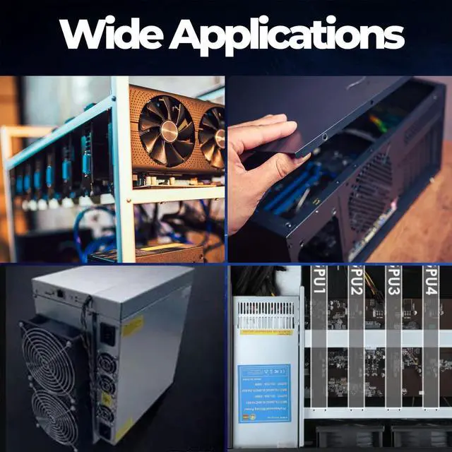 Alt view image 5 of 7 - VTRETU 2000W Mining Power Supply 2U Miner PSU 110-264V for ETH Miner Machine, Support 8 GPU Mining rig, with 12000 RPM Powerful Fan (10 Connection Cables and 1 Power Cord Included)