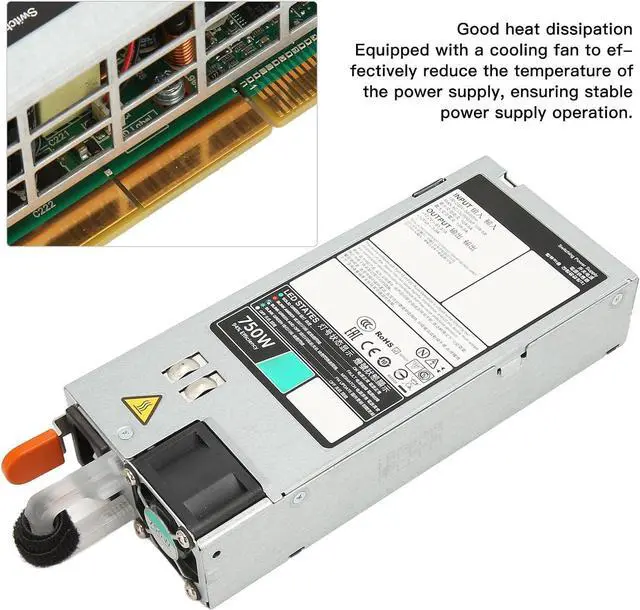 Alt view image 2 of 7 - D750E S6 Server Power Supply 750W EPP Power Supply for DELL R530 R630 R730 R730XD, Durable and Reliable, Good Heat Dissipation