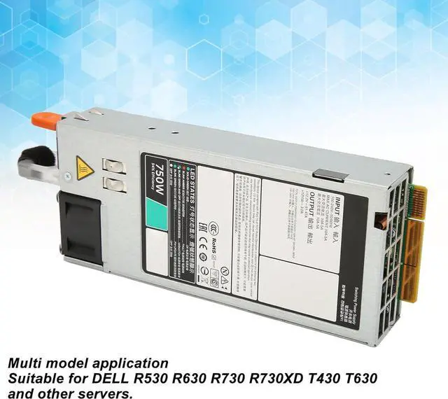 Alt view image 3 of 7 - D750E S6 Server Power Supply 750W EPP Power Supply for DELL R530 R630 R730 R730XD, Durable and Reliable, Good Heat Dissipation