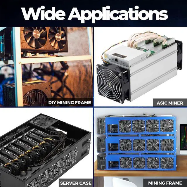 Alt view image 7 of 7 - VTRETU 1800W Mining Power Supply ATX PSU Supports GPU Mining Rig Input110V-220V, Output 1600W-1800W 4U Power Supply Including 10 Connecting Cables and 1 Power Cord