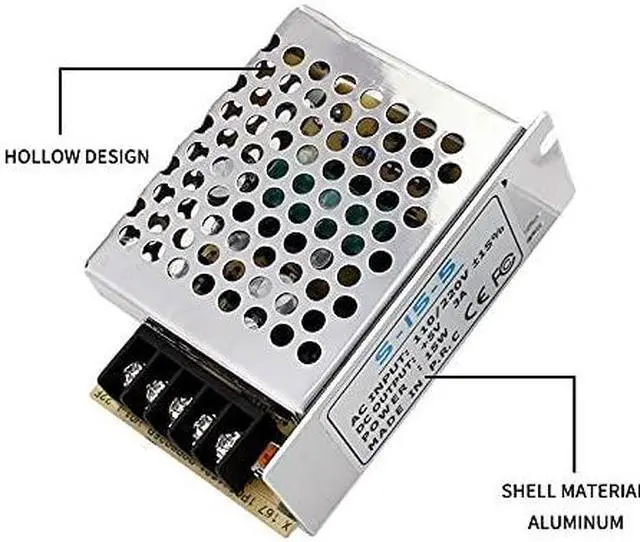 Alt view image 6 of 6 - AC DC Transformer 5V 24V Power Supply 12V Alimentation 1A 2A 3A 5A 10A 15A 20A 220V to 12V 3 5 9 15 18 24 36 48 V Power Supply (Color : 5V Power Supply, Size : 5A)