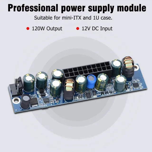 Alt view image 5 of 7 - DC 12V PC Power Supply, 120W PSU Computer Power Supply Module with 24Pin ATXDC Input Cable for HTPC POS Digital Set-Top Boxes ITX Case Network Servers, Etc