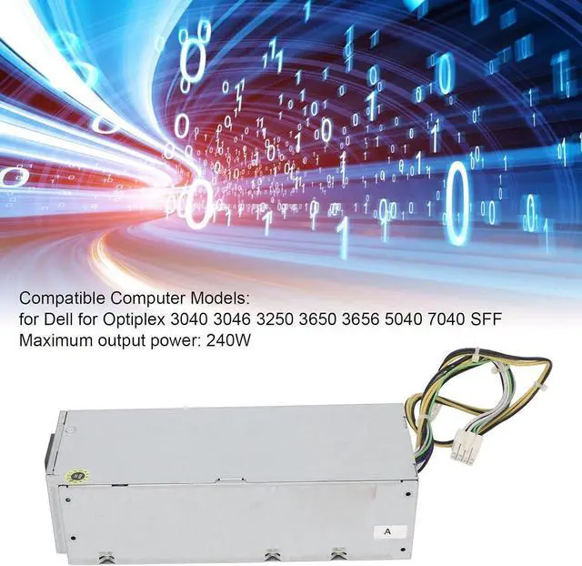 Alt view image 2 of 7 - 240W Power Supply, Full Compatibility, Safe to Use, Compact Design, for DELL 3040 3046 3250 3650 3656 5040 7040 SFF System
