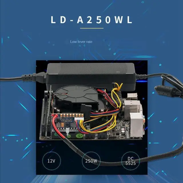 Alt view image 6 of 7 - PRIZOM Portable DC 12V 250W 24Pin ATX Connect with Motherboard Mini ITX Power Supply Pcio PSU Module for PC