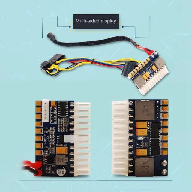 Alt view image 7 of 7 - PRIZOM Portable DC 12V 250W 24Pin ATX Connect with Motherboard Mini ITX Power Supply Pcio PSU Module for PC