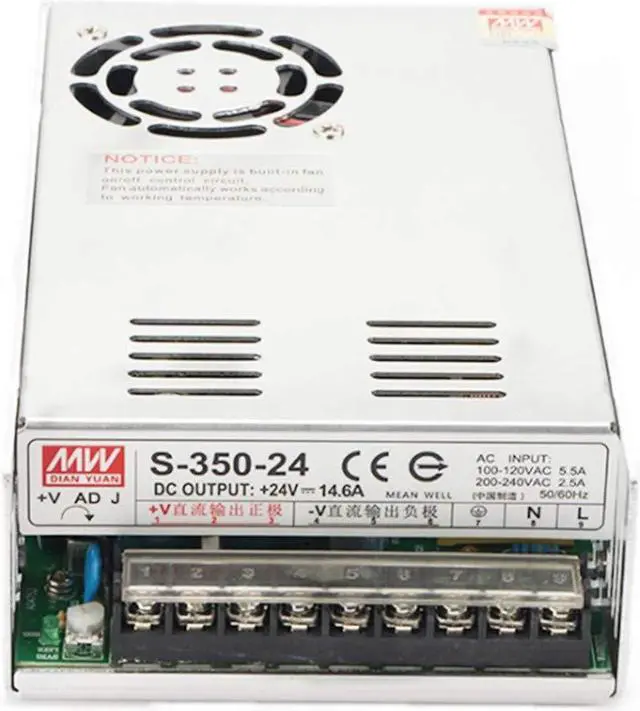 Main image of 24V 350W Power Supply Universal Switching Power Converter Adapter 110V/220V AC to DC for CCTV, Radio, Computer Project, LED Strip Lights, 3D Printer, Security System, LCD Monitor (S-350-24)