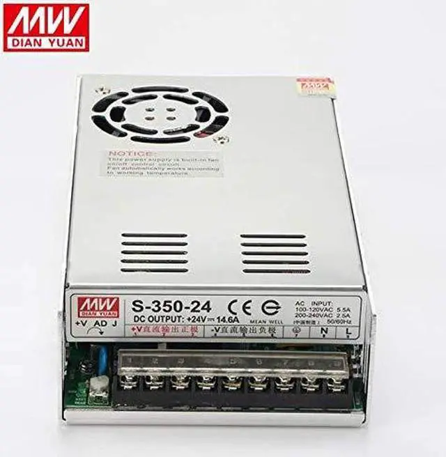 Alt view image 2 of 7 - 24V 350W Power Supply Universal Switching Power Converter Adapter 110V/220V AC to DC for CCTV, Radio, Computer Project, LED Strip Lights, 3D Printer, Security System, LCD Monitor (S-350-24)