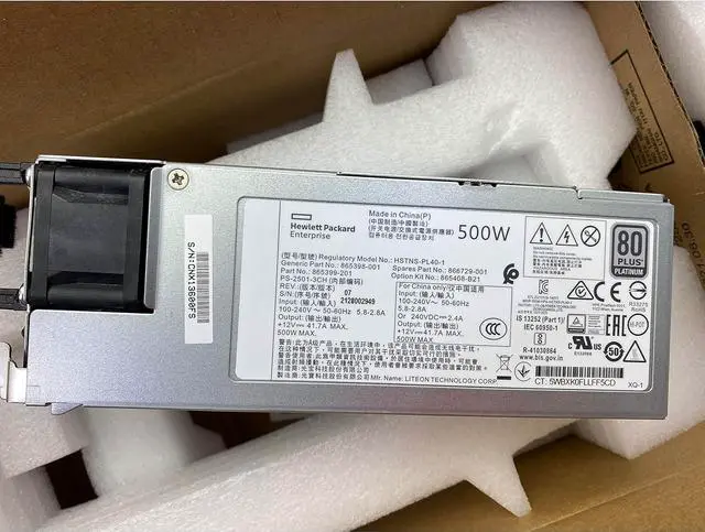 Alt view image 2 of 6 - BestParts New 500W Flex Slot Platinum Hot Plug Low Halogen Power Supply Kit Compatible with HPE Server 865408-B21 866729-001 865398-001